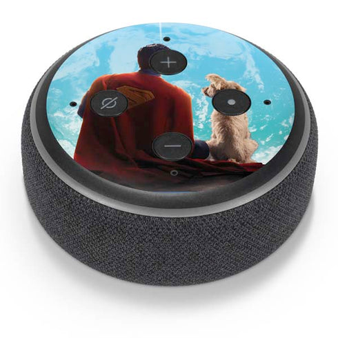 Superman 2025 Superman & Krypto watch the Earth Amazon Echo Dot Skin