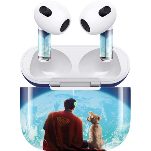 Superman 2025 Superman & Krypto watch the Earth Apple AirPods (3rd Gen 2021) Skin
