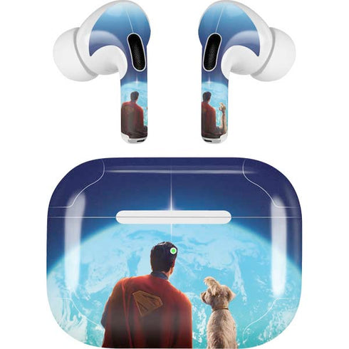Superman 2025 Superman & Krypto watch the Earth Apple AirPods Pro Skin