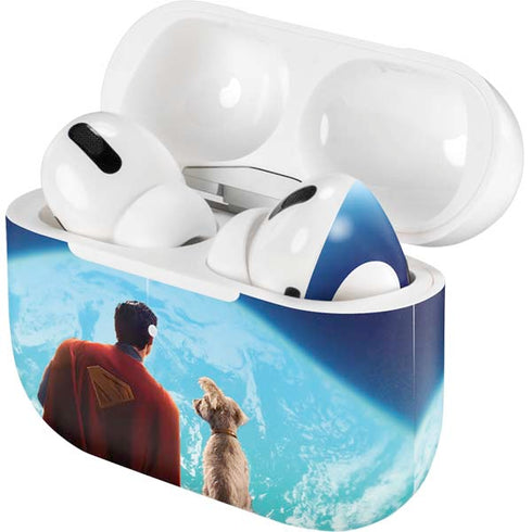 Superman 2025 Superman & Krypto watch the Earth Apple AirPods Pro Skin