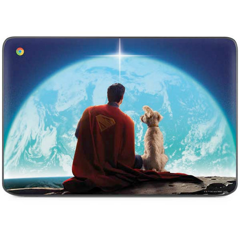 Superman 2025 Superman & Krypto watch the Earth HP Chromebook Skin