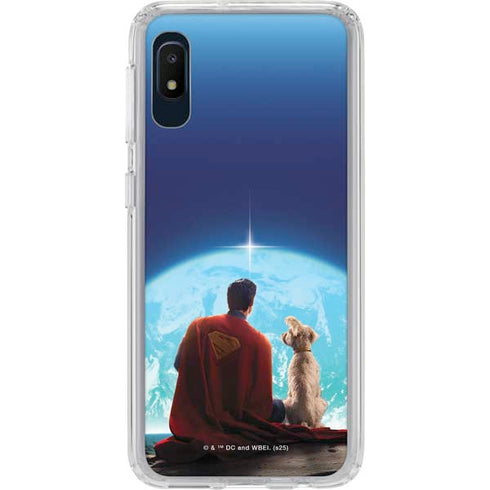 Superman 2025 Superman & Krypto watch the Earth Galaxy A10e Clear Case
