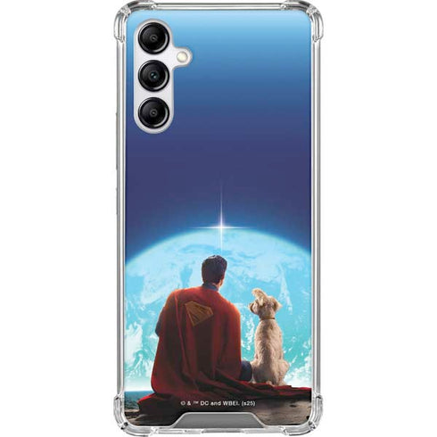 Superman 2025 Superman & Krypto watch the Earth Galaxy A14 5G Clear Case