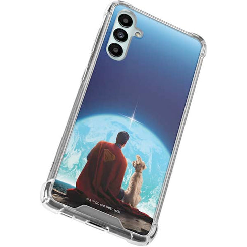 Superman 2025 Superman & Krypto watch the Earth Galaxy A14 5G Clear Case