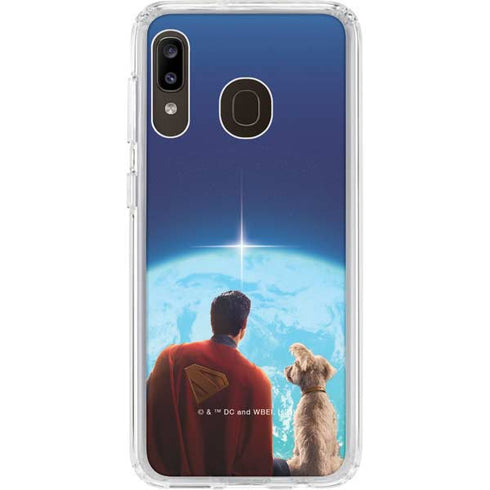 Superman 2025 Superman & Krypto watch the Earth Galaxy A20 Clear Case