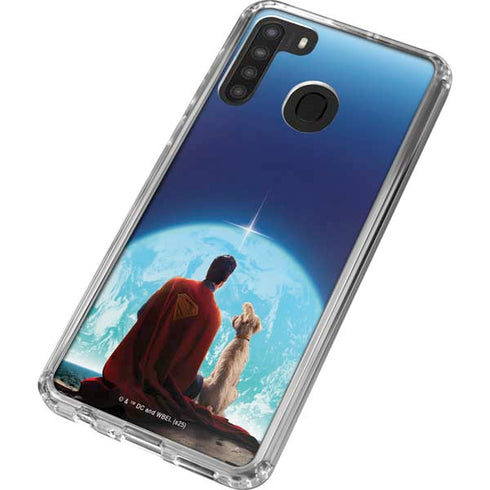 Superman 2025 Superman & Krypto watch the Earth Galaxy A21 Clear Case