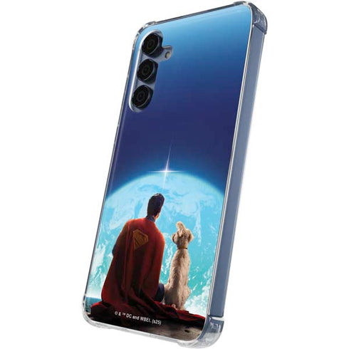 Superman 2025 Superman & Krypto watch the Earth Galaxy A35 5G Clear Case