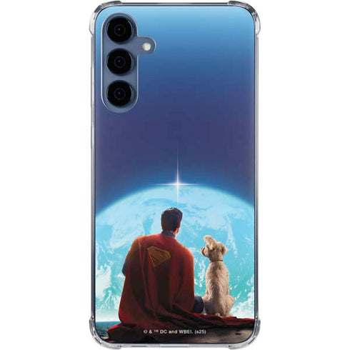 Superman 2025 Superman & Krypto watch the Earth Galaxy A55 5G Clear Case