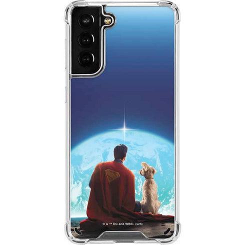Superman 2025 Superman & Krypto watch the Earth Galaxy S21 Plus 5G Clear Case