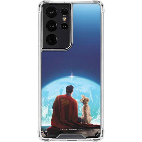 Superman 2025 Superman & Krypto watch the Earth Galaxy S21 Ultra 5G Clear Case