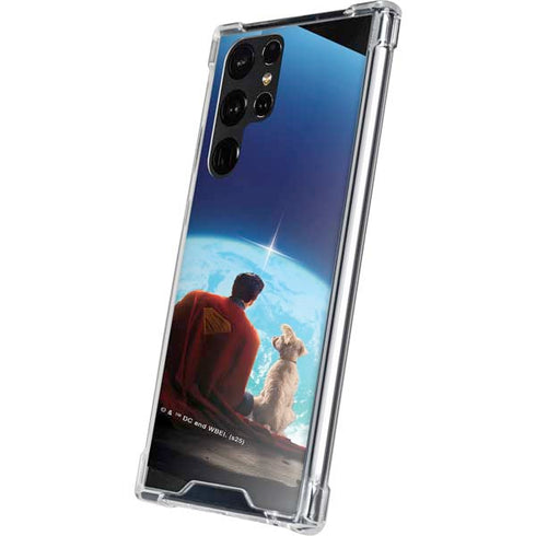 Superman 2025 Superman & Krypto watch the Earth Galaxy S22 Ultra Clear Case