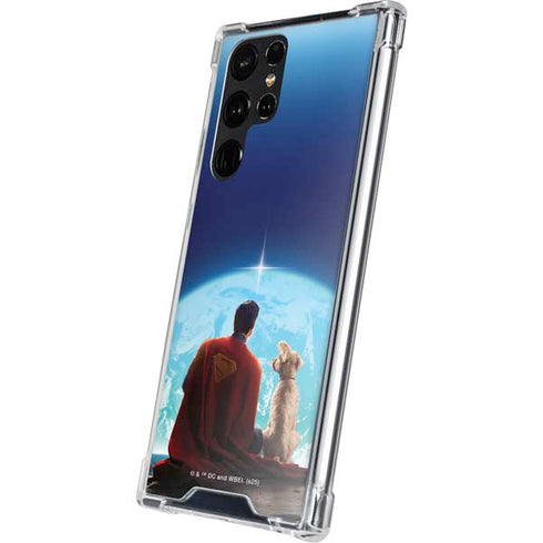 Superman 2025 Superman & Krypto watch the Earth Galaxy S23 Ultra Clear Case