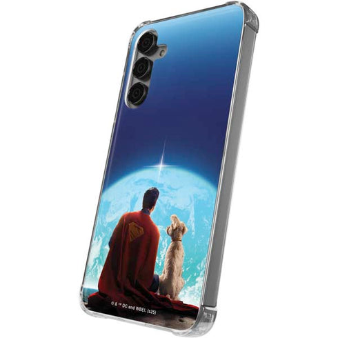Superman 2025 Superman & Krypto watch the Earth Galaxy S24 Plus Clear Case