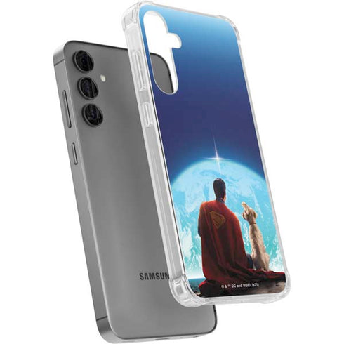 Superman 2025 Superman & Krypto watch the Earth Galaxy S24 Plus Clear Case