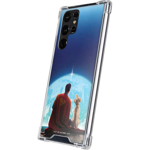 Superman 2025 Superman & Krypto watch the Earth Galaxy S24 Ultra Clear Case