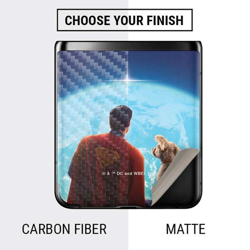 Superman 2025 Superman & Krypto watch the Earth Galaxy Z Flip Skin