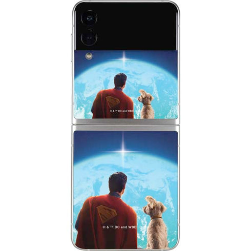 Superman 2025 Superman & Krypto watch the Earth Galaxy Z Flip3 5G Skin