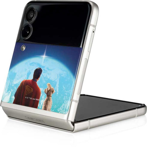 Superman 2025 Superman & Krypto watch the Earth Galaxy Z Flip3 5G Skin