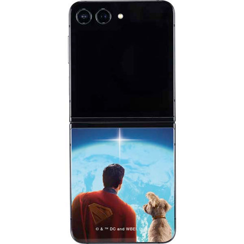 Superman 2025 Superman & Krypto watch the Earth Galaxy Z Flip5 5G Skin