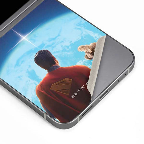 Superman 2025 Superman & Krypto watch the Earth Galaxy Z Flip6 Skin