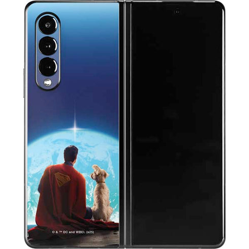 Superman 2025 Superman & Krypto watch the Earth Galaxy Z Fold3 5G Skin