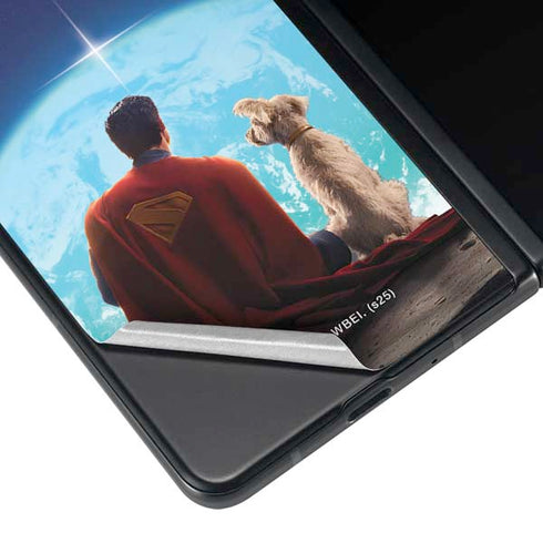 Superman 2025 Superman & Krypto watch the Earth Galaxy Z Fold3 5G Skin