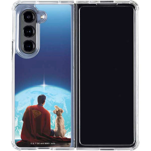 Superman 2025 Superman & Krypto watch the Earth Galaxy Z Fold5 5G Clear Case