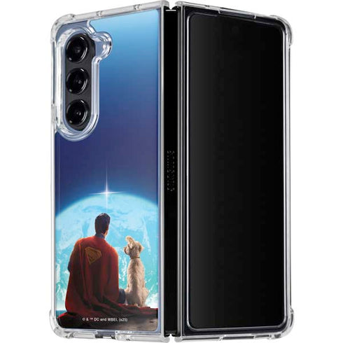 Superman 2025 Superman & Krypto watch the Earth Galaxy Z Fold5 5G Clear Case
