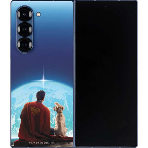Superman 2025 Superman & Krypto watch the Earth Galaxy Z Fold6 Skin