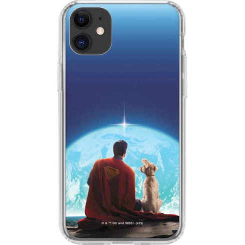 Superman 2025 Superman & Krypto watch the Earth iPhone 11 Clear Case