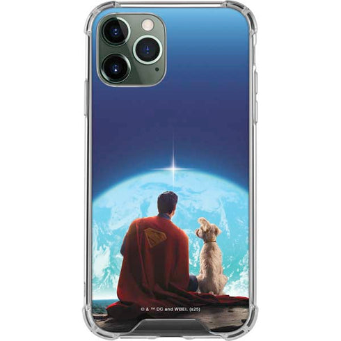 Superman 2025 Superman & Krypto watch the Earth iPhone 11 Pro Max Clear Case