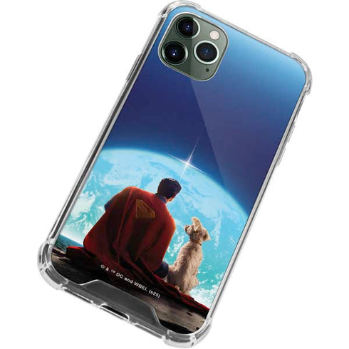 Superman 2025 Superman & Krypto watch the Earth iPhone 11 Pro Max Clear Case