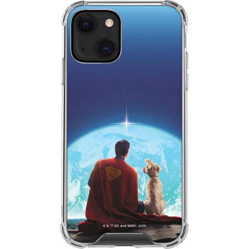 Superman 2025 Superman & Krypto watch the Earth iPhone 13 Mini Clear Case