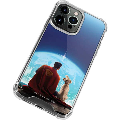 Superman 2025 Superman & Krypto watch the Earth iPhone 13 Pro Clear Case