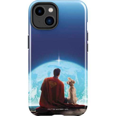 Superman 2025 Superman & Krypto watch the Earth iPhone 14 Plus Impact Case