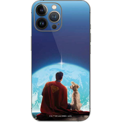 Superman 2025 Superman & Krypto watch the Earth iPhone 14 Pro Max Skin
