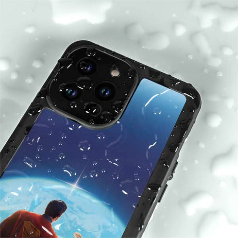 Superman 2025 Superman & Krypto watch the Earth iPhone 14 Pro Waterproof Case