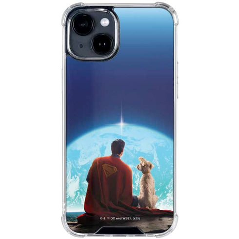 Superman 2025 Superman & Krypto watch the Earth iPhone 15 Clear Case
