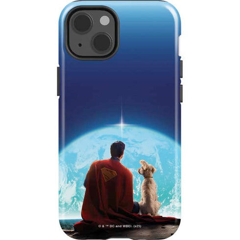 Superman 2025 Superman & Krypto watch the Earth iPhone 15 Plus Impact Case