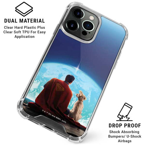 Superman 2025 Superman & Krypto watch the Earth iPhone 15 Pro Max Clear Case