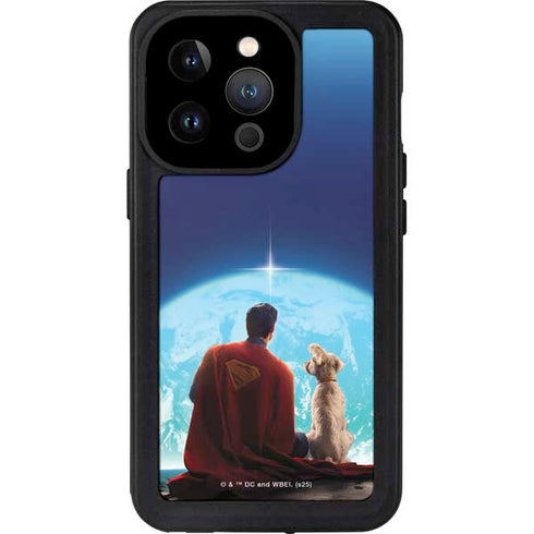 Superman 2025 Superman & Krypto watch the Earth iPhone 15 Pro Waterproof Case