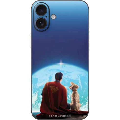 Superman 2025 Superman & Krypto watch the Earth iPhone 16 Plus Skin