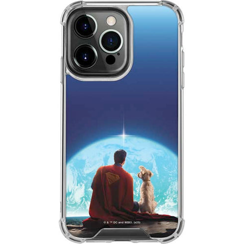 Superman 2025 Superman & Krypto watch the Earth iPhone 16 Pro Clear Case