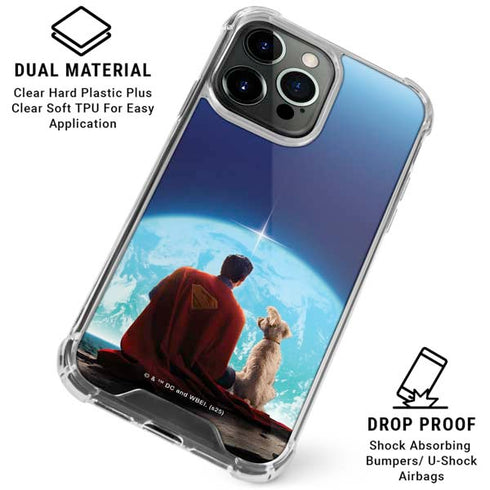 Superman 2025 Superman & Krypto watch the Earth iPhone 16 Pro Max Clear Case