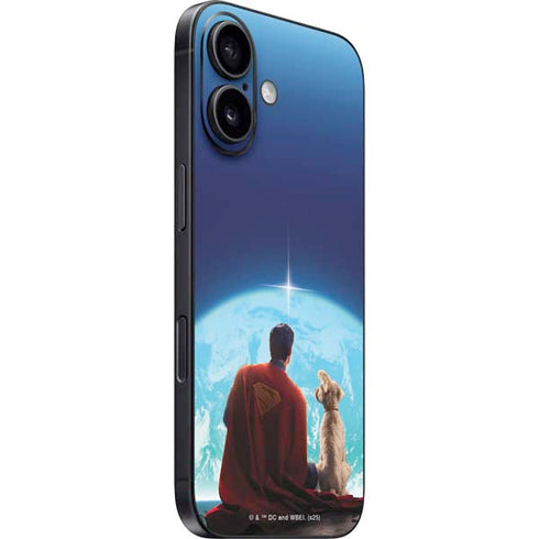 Superman 2025 Superman & Krypto watch the Earth iPhone 16 Skin