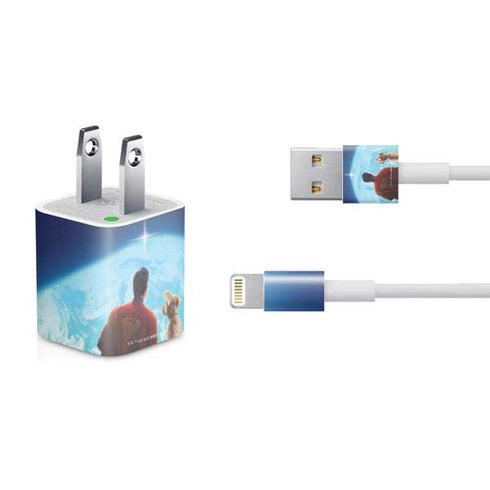 Superman 2025 Superman & Krypto watch the Earth iPhone Charger (5W USB) Skin