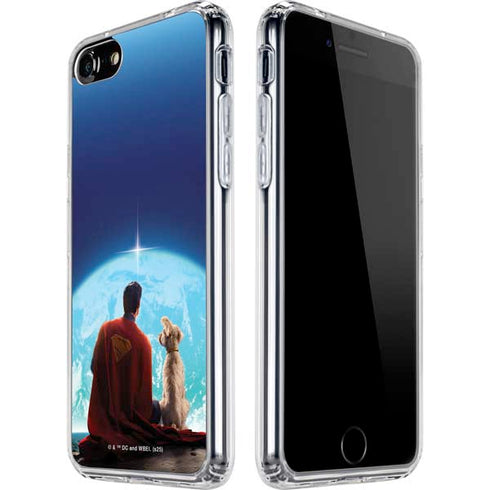 Superman 2025 Superman & Krypto watch the Earth iPhone SE (2nd & 3rd Gen) Clear Case
