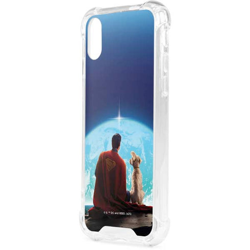Superman 2025 Superman & Krypto watch the Earth iPhone XS Clear Case