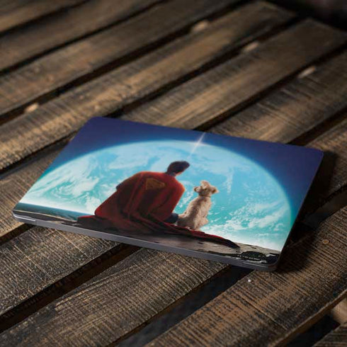 Superman 2025 Superman & Krypto watch the Earth Apple MacBook Air Skin