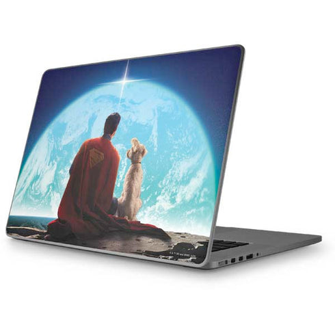 Superman 2025 Superman & Krypto watch the Earth Apple MacBook Pro 17-inch Skin